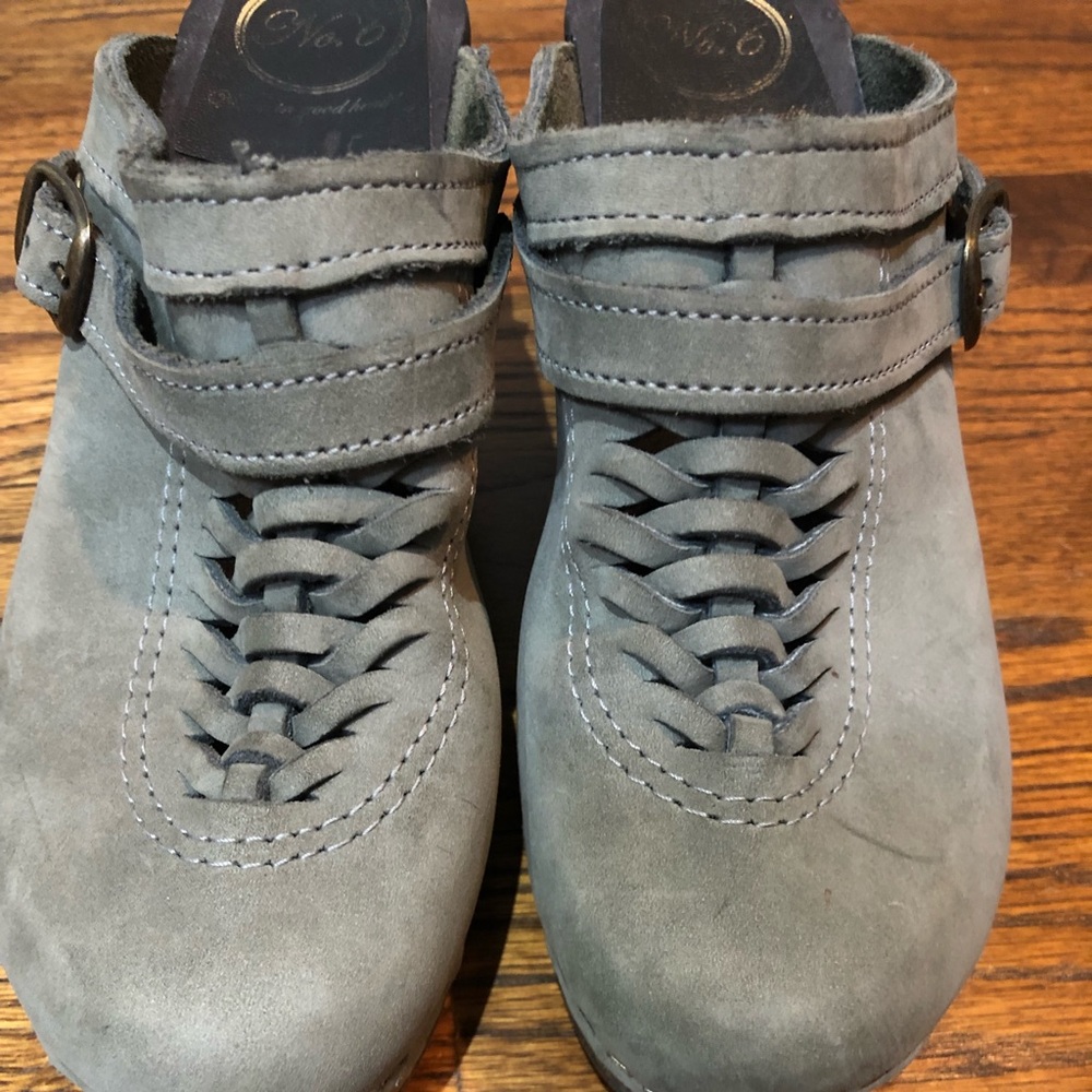 no. 6 suede clogs